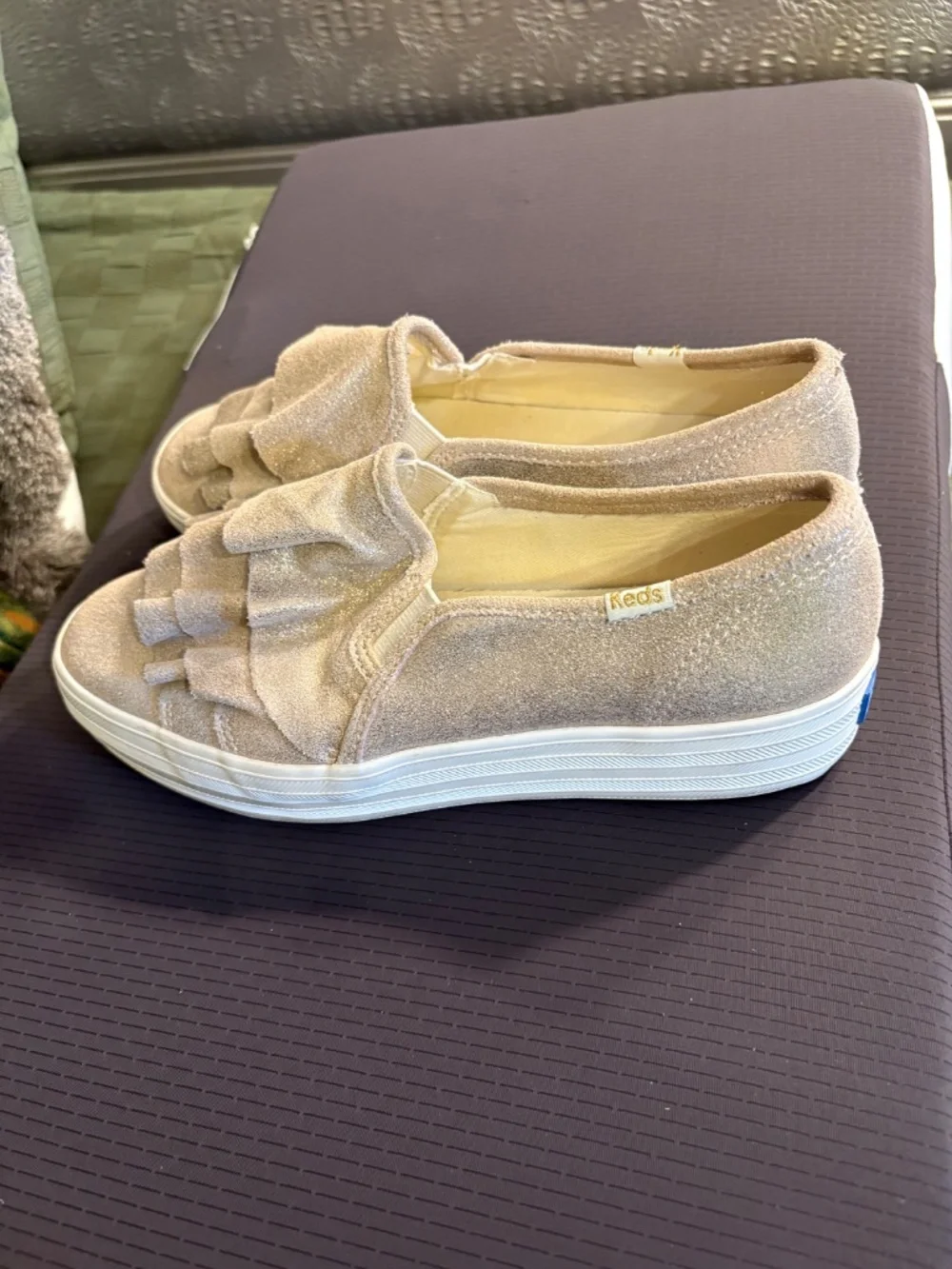 Keds Gold Ruffle Slip-on Shoes